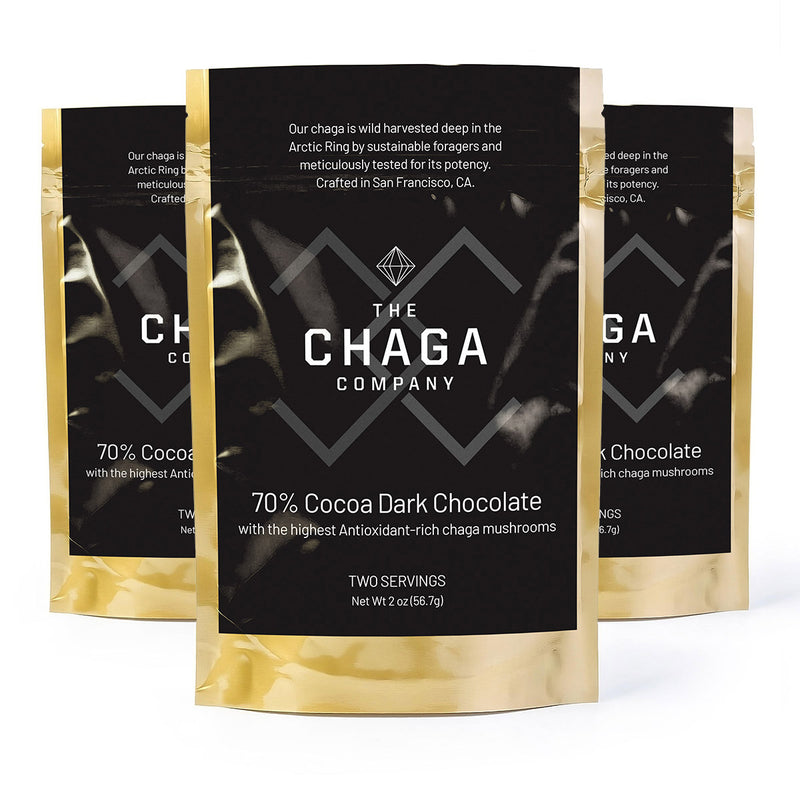 3 Pack - 70% Dark Chocolate Chaga Ingots